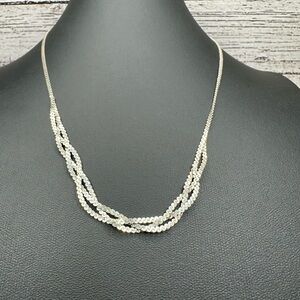 Sophisticated Silver Braided Necklace